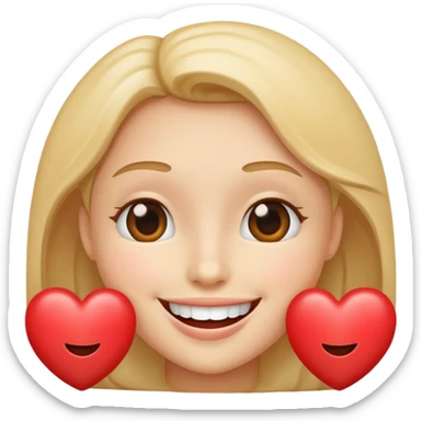 smile with heart sticker