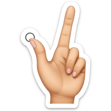 Hand making a duck bill shape but with just the middle finger up sticker