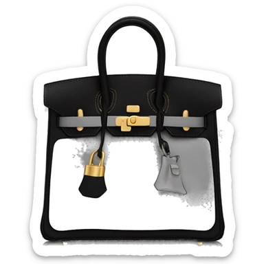 Black Hermes bag birkin palladium hardware sticker
