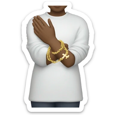 praying hands with cross bracelet, amen sticker