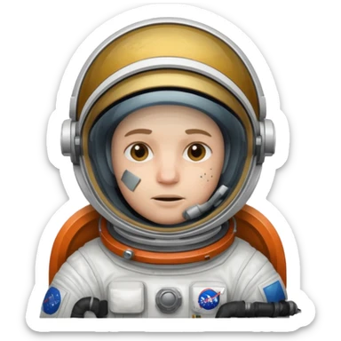 astronaut with broken helmet sticker