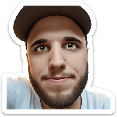 young man in white shirt sticker