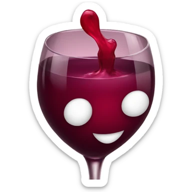 Red wine heart sticker