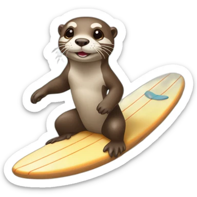 cute otter deguised as a surfer sticker