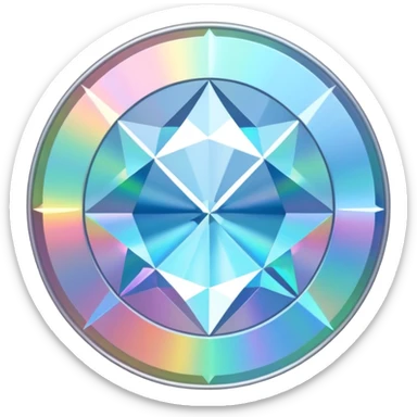 diamond CD emoji in minimalist style with a holographic effect sticker