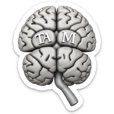 Brain that says "TAM" on it sticker