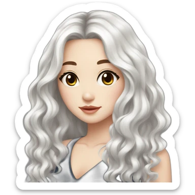 Beautiful girl,Black hair,wavy hair，long hair,White skin,Black eyes,Chinese sticker