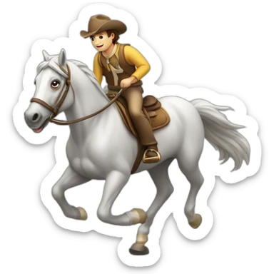 Jinete a caballo corriendo sticker
