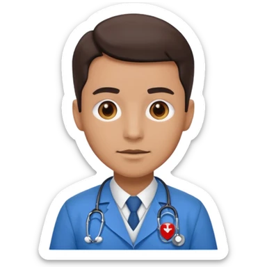 doctor con uniforme azul sticker