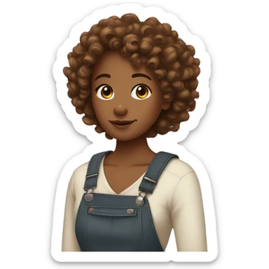 Curly girl brown skin and very pretty  sticker