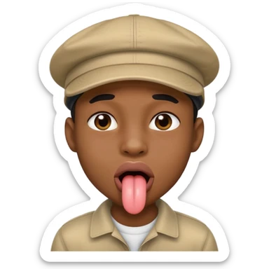Negro con gorra sacando la lengua sticker