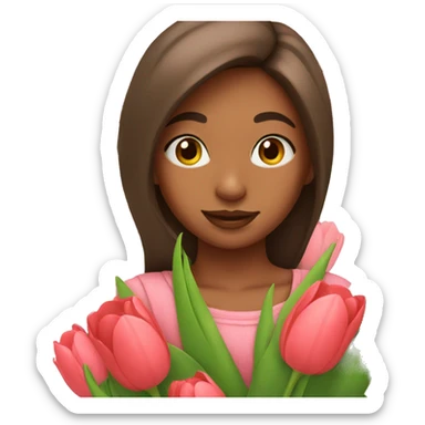 Girl with tulips sticker