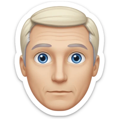 Avatar pic male gray hair blue eyes clean shaven blonde eyebrows high cheekbones sticker