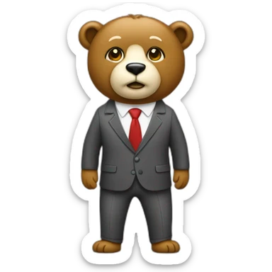 oso con de traje, trabajando con una mcbook sticker