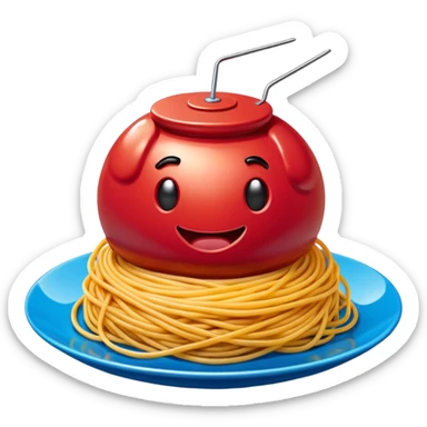 Jeff Koons style spam meatball spaghetti abstract art sculpture  sticker