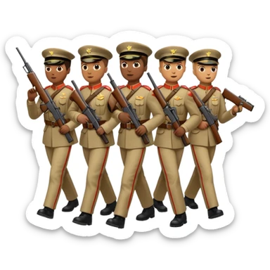10,000 SOLDIERS MARCHING WITH RANDOM GUNS sticker