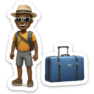 a traveler is going on a trip sticker