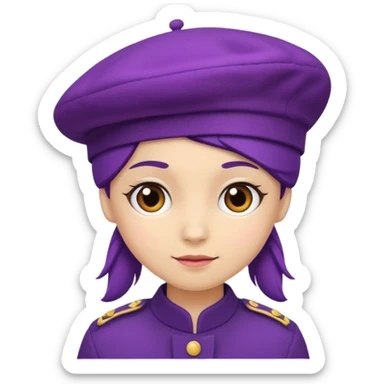 a purple berret sticker