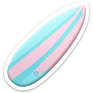 cute light pink and light blue surfboard sticker