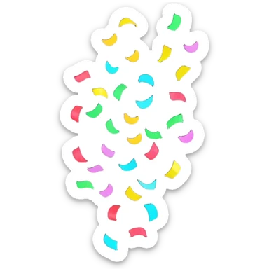 celebration confetti and party sticker