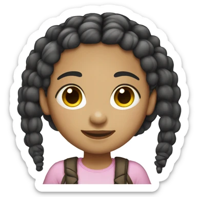 Light skin girl with braids sticker