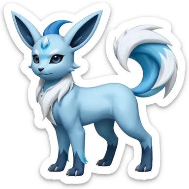Glaceon-Samurott-Absol-Fakémon-hybrid-creature (full body)  sticker