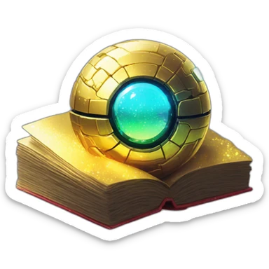 Pixel Legendary Book Cyberpunk Pokemon Pokeball Gold Shiny Glow sticker