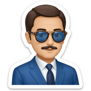 Spanish president with sunglasses, classic blue Telegram sticker sticker