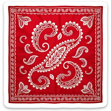 bandana,Red paisley. sticker