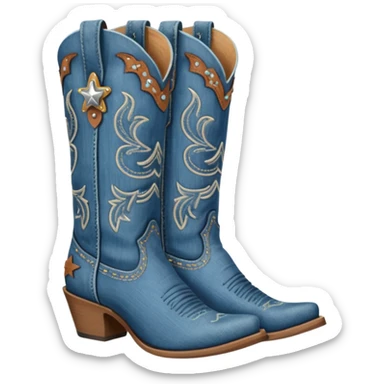 Denim cowgirl boots sticker