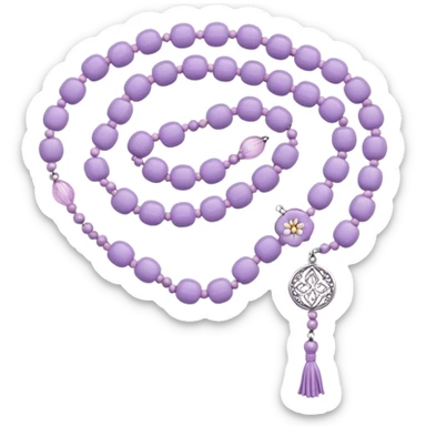 Light purple floral Muslim prayer beads sticker