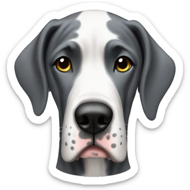 great dane girl wearing a hoodie  sticker