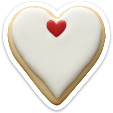 Heart sugar cookie with white frosting sticker