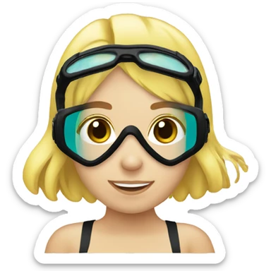 Blond Girl snorkelling  sticker