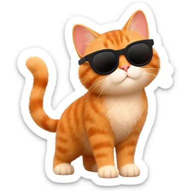Cat wearing sunglasses sticker