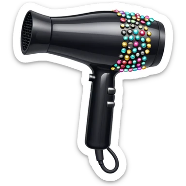 black blow dryer covered in gems sticker