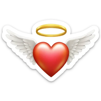 heart with wings and halo sticker