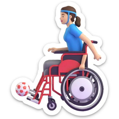woman in wheelchair playing football sticker