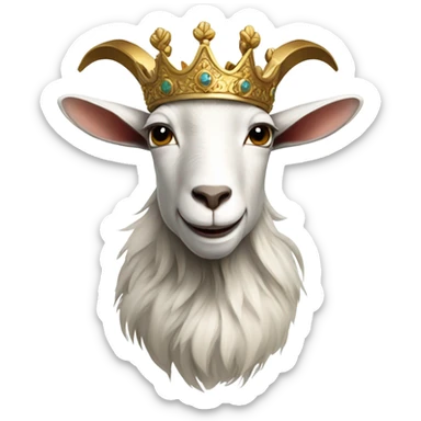 cool goat with a crown sticker