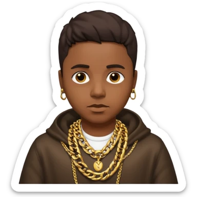 Nas Rapper with dark brown hair sticker