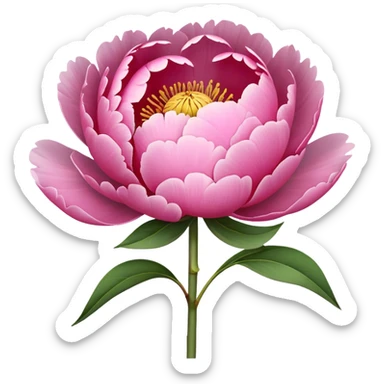 single Peony 'Sarah Bernhardt', straight stem sticker
