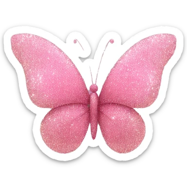 Glitter butterfly pink sticker