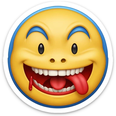 Happy face eating evil face sticker