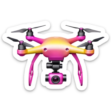 pink/yellow gradient drone with camera sticker