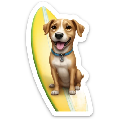 Dog on a surfboard sticker