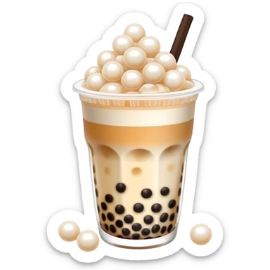 cute boba tea cup with tapioca pearls sticker