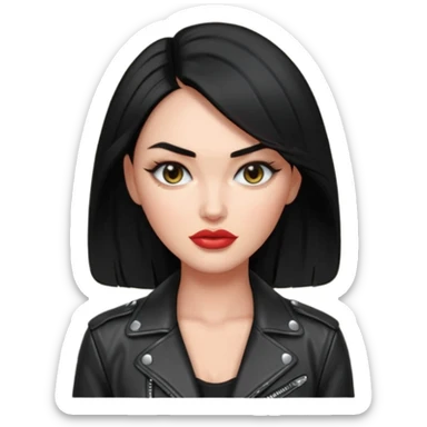 “Emoji girl, femme fatale, black hair. megan fox vibes sticker