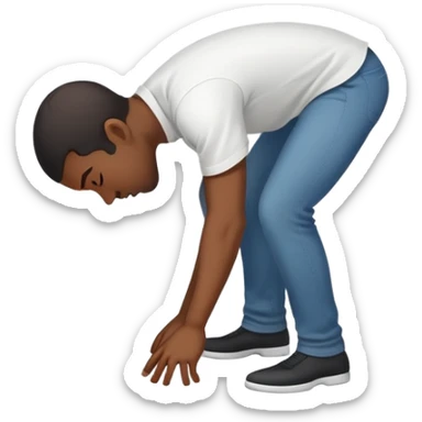 A black person bending over sticker