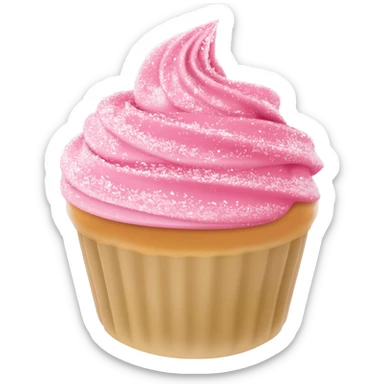 Cupcake with pink icing sticker