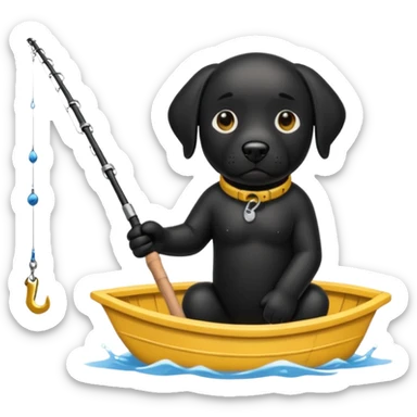 Black lab fishing sticker